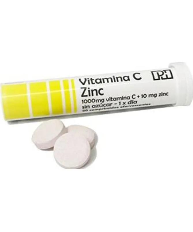 VITAMINA C ZINC 20COMP EFERV – foto del producto zinc ácido naranja