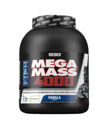 WEIDER MEGA MASS 4000 FRESA 4KG – foto del producto leche ácido proteína