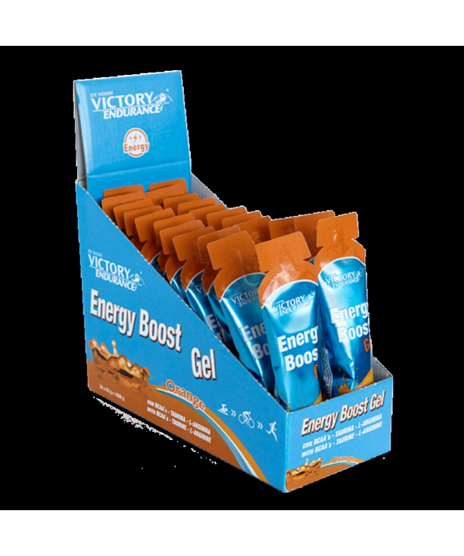 VICTORY ENDURANCE ENERGY BOOST GEL NARANJA 24U – foto del producto cloruro clorhidrato vitamina