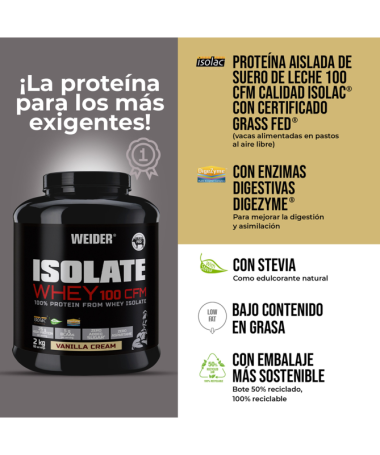 ISOLATE WHEY 100 CFM VAINILLA 2KG – foto del producto goma vacas isolate