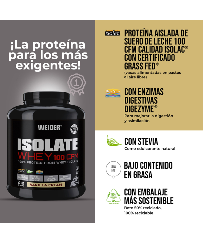 ISOLATE WHEY 100 CFM VAINILLA 2KG – foto del producto goma vacas isolate