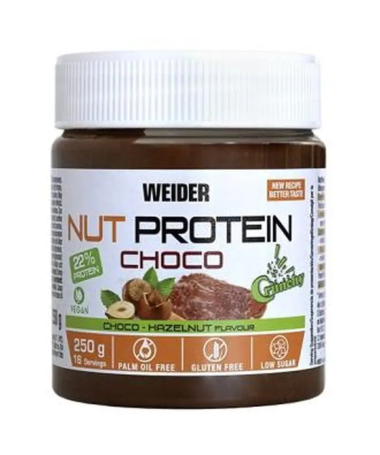NUT PROTEIN CREMA DE CHOCOLATE CRUNCHY 250GR – foto del producto edulcorante colza nut
