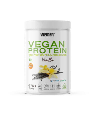 WEIDER VEGAN PROTEIN VAINILLA 750GR – foto del producto gluten aislado proteína