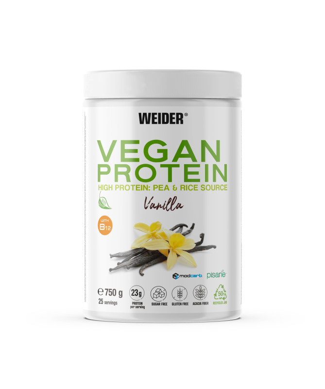 WEIDER VEGAN PROTEIN VAINILLA 750GR – foto del producto gluten aislado proteína