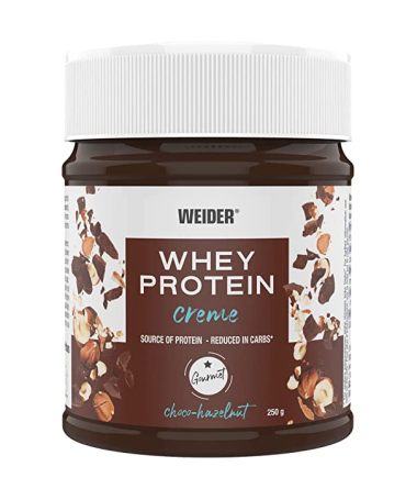 WEIDER WHEY PROTEIN CREME CHOCO HAZELNUT 250GR – foto del producto leche suero aceite