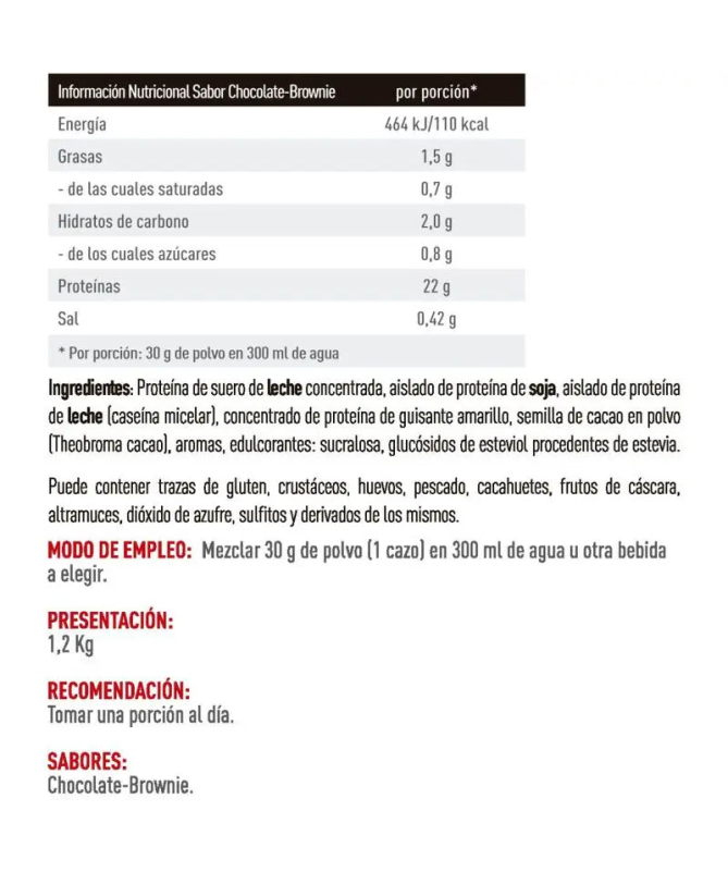 FUSION PROTEIN CHOCOLATE BROWNIE 1 2KG – foto del producto proteína leche aislado