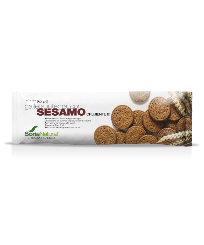 GALLETAS SESAMO INTEGRALES 165GR – foto del producto trigo sésamo bicarbonato