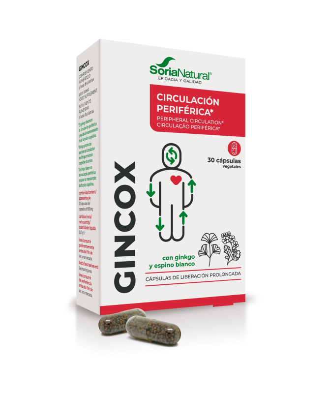GINCOX 30 CAP – foto del producto cápsula extracto ginkgo