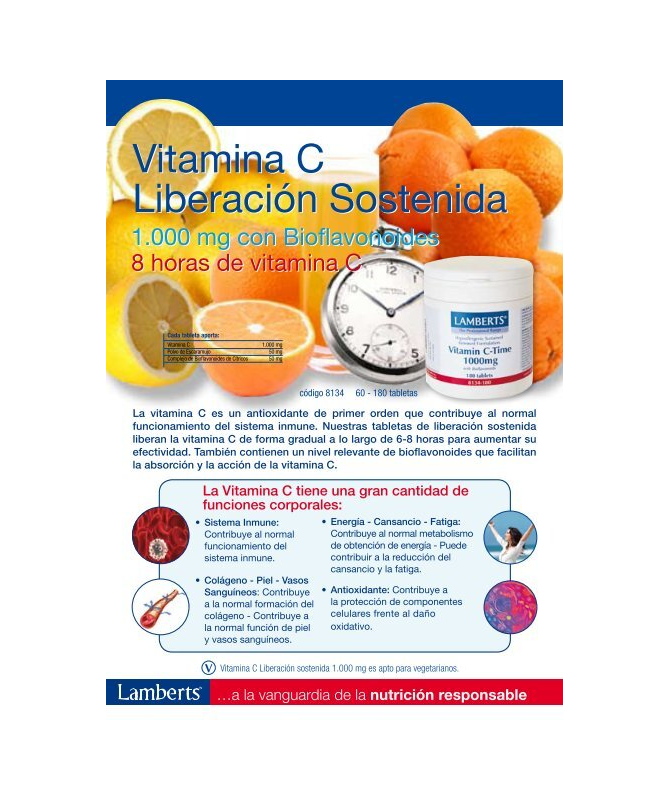 VITAMINA C LIBERACION SOSTENIDA 1700MG 100COMP – foto del producto vitamina celulosa liberacion