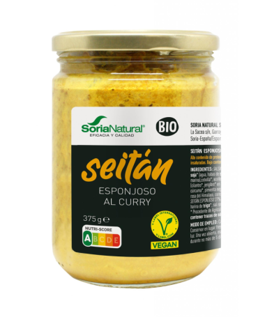 SEITAN ESPONJOSO AL CURRY 375GR – foto del producto curry sal soja