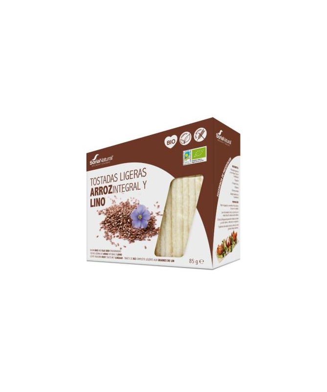 TOSTADAS DE ARROZ INTEGRAL Y LINO 85GR BIO – foto del producto integral arroz lino