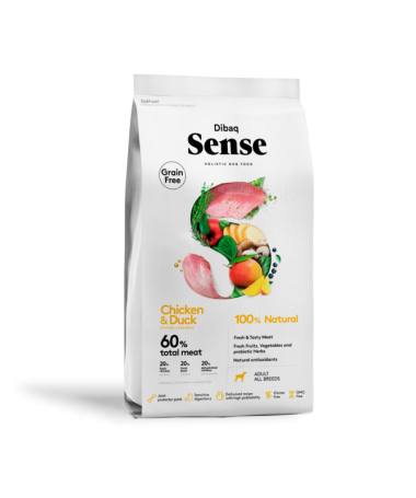 DIBAQ SENSE POLLO Y PATO PERRO ADULTO 2KG SG – foto del producto pollo sulfato carne