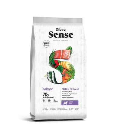 DIBAQ SENSE SALMON PERRO ADULTO MINI 6KG SG – foto del producto sulfato salmón naturales