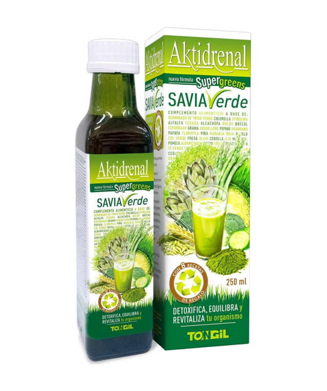 AKTIDRENAL SAVIA VERDE 500ML LINEABEL – foto del producto extracto fluido verde