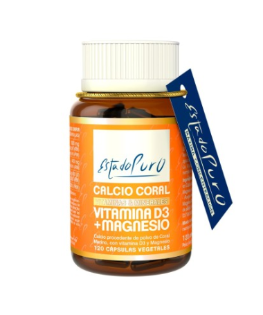 CALCIO CORAL VIT D3 MG 120CAP ESTADO PURO – foto del producto aporta magnesio calcio