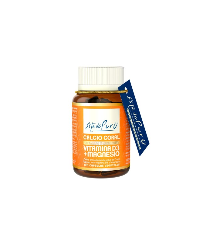 CALCIO CORAL VIT D3 MG 120CAP ESTADO PURO – foto del producto aporta magnesio calcio