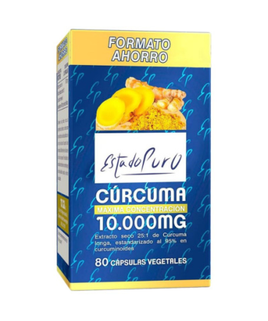 CURCUMA 10 000MG 80CAP ESTADO PURO – foto del producto curcuma cápsula extracto