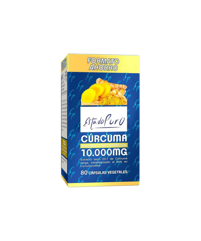 CURCUMA 10 000MG 80CAP ESTADO PURO – foto del producto curcuma cápsula extracto