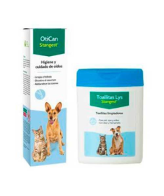 OTICAN TOALLITAS LIMPIADOR OIDOS PERROS GATOS 40UD – foto del producto toallitas agua otican