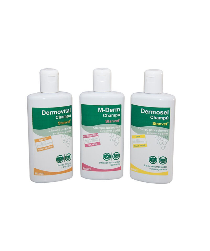 CHAMPU M DERM PERROS Y GATOS 250ML – foto del producto champu derm perros