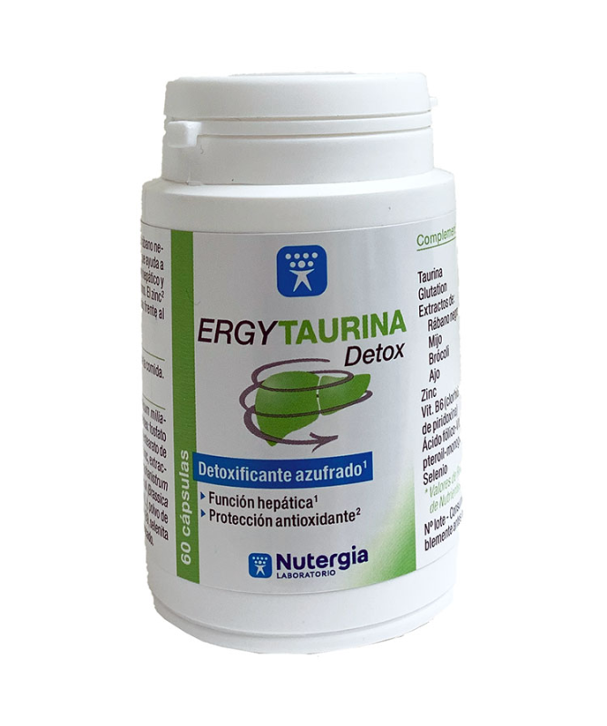 ERGYTAURINA DETOX 60CAP – foto del producto taurina mijo glutatión