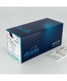 SEDA 3/0 AG.TRIANGULAR 1/2 26MM H75CM NEGRO 12UD