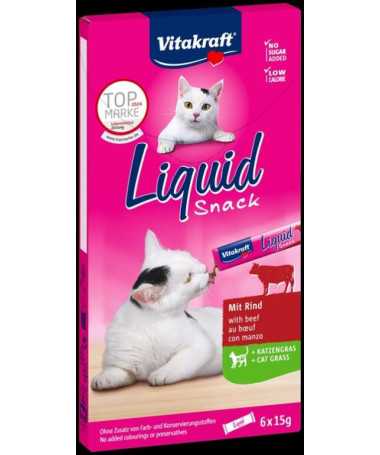 CAT LIQUID SNACK TERNERA CON INULINA 6X15G 11UD