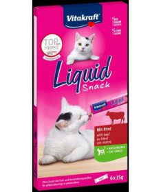 CAT LIQUID SNACK TERNERA CON INULINA 6X15G 11UD