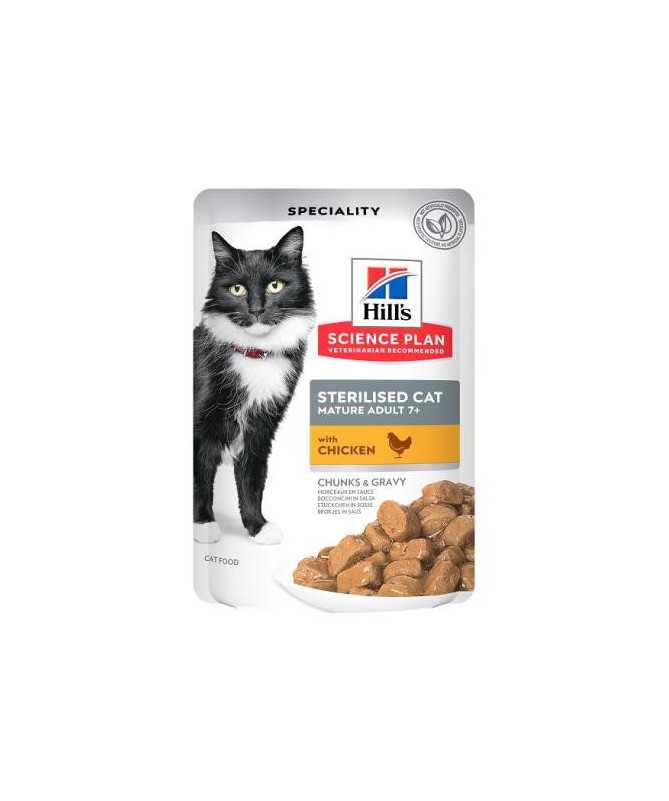 SP FELINE STERILISED MATURE POLLO 12X85G