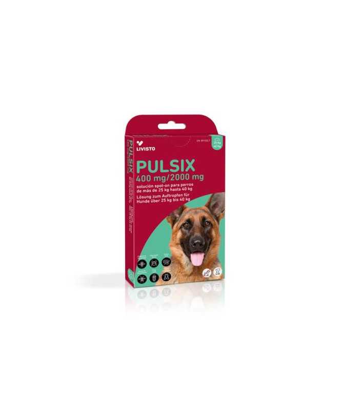 PULSIX 400MG/2000MG SPOTON 25-40KG PIP 4X4ML PERRO