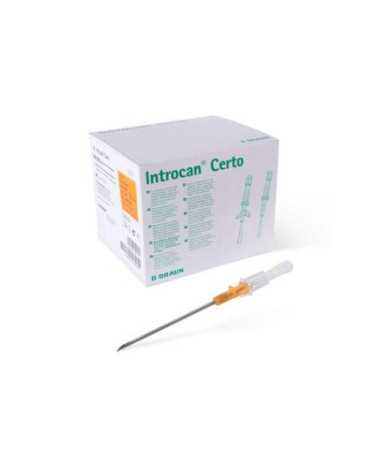 CATETER INTROCAN CERTO S/ALAS AZUL 22G 50UD