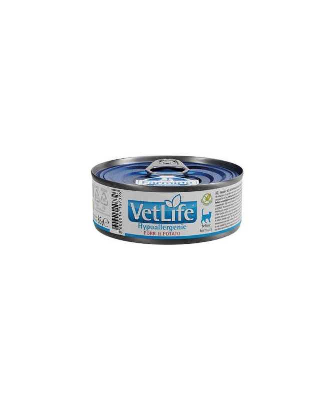 VETLIFE CAT HYPO CERDO PATATA 12X85G