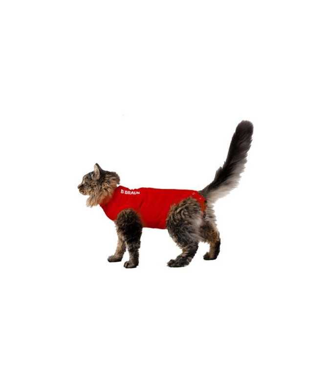 CAMISETA PROTECTORA PARA GATO - XS 40CM ROJA 1UD