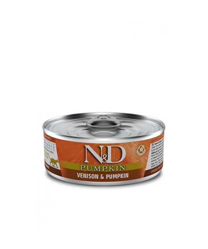 N&D PUMPKIN CAT VENADO 12X80G