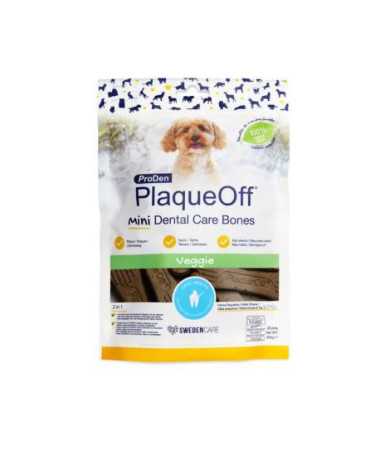 PRODEN PLAQUEOFF MINI DENTAL CAREBONES VEGGIE 340G