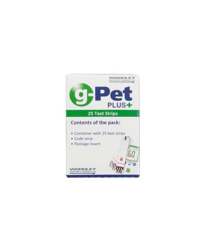 TIRAS GLUCOSA PARA GLUCOMETRO G-PET PLUS 25UD