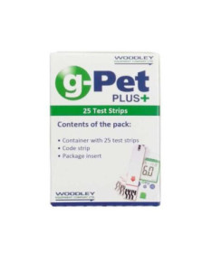 TIRAS GLUCOSA PARA GLUCOMETRO G-PET PLUS 25UD