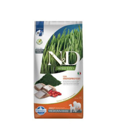 N&D SPIRULINA DOG MEDIUM/MAXI ARENQUE 7KG