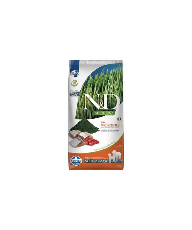 N&D SPIRULINA DOG MEDIUM/MAXI ARENQUE 2KG