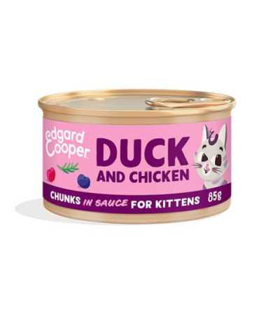 EC FELINE KITTEN TROCITOS PATO Y POLLO LATA 18X85G