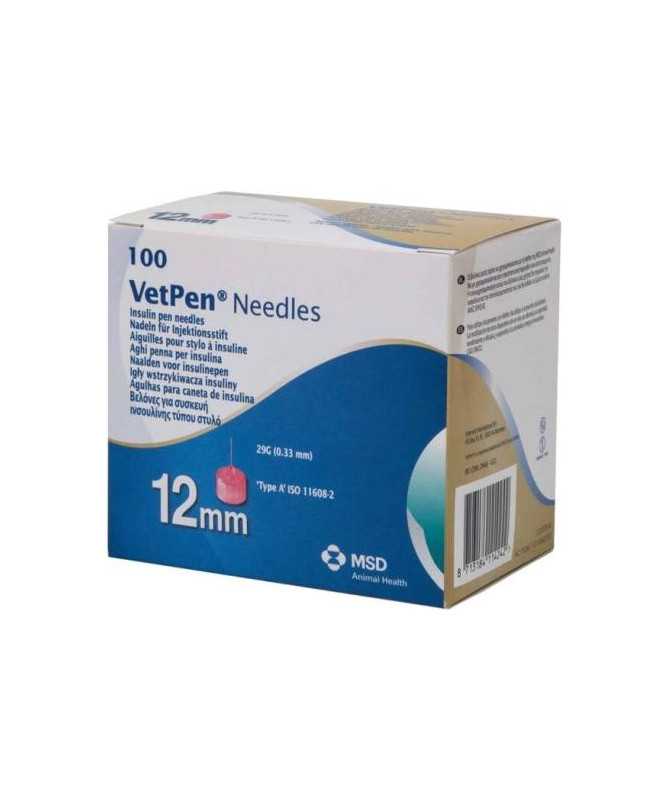 AGUJAS VETPEN 12MM CANINSULIN 100UD