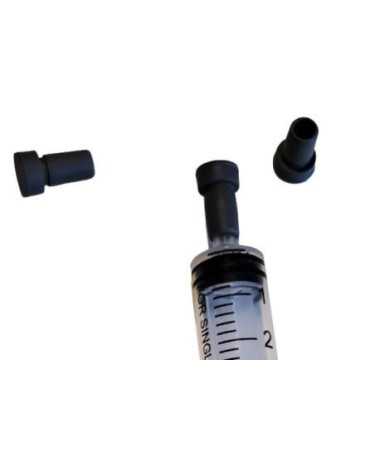 TAPONES PARA JERINGAS GOMA NEGRA 100UD