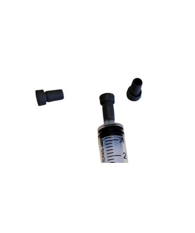 TAPONES PARA JERINGAS GOMA NEGRA 100UD