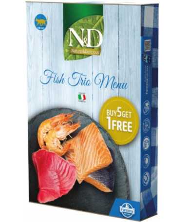 N&D NATURAL CAT FISH TRIO MENU 6X70G (5+1)