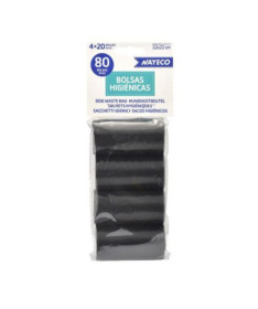 BOLSAS HIGIENICAS NEGRAS: PACK 4 ROLLOS
