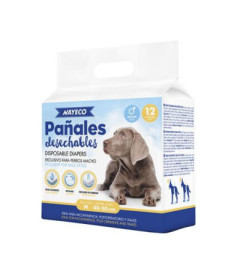 PA?AL PARA PERRO MACHO TALLA: M / 40-50CM 12UD