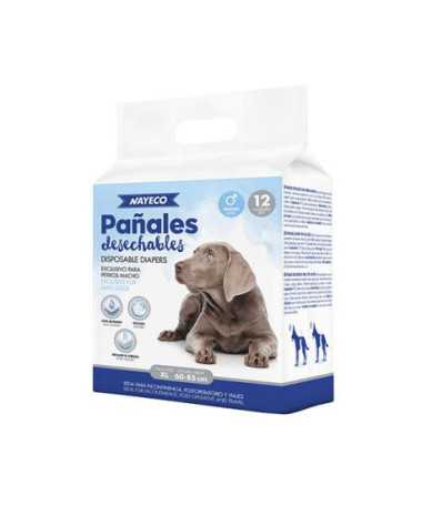 PA?AL PARA PERRO MACHO TALLA: XL / 60-85CM 12UD