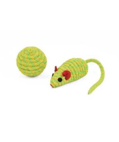 JUGUETE GATO PACK PELOTA Y RATON 4UD