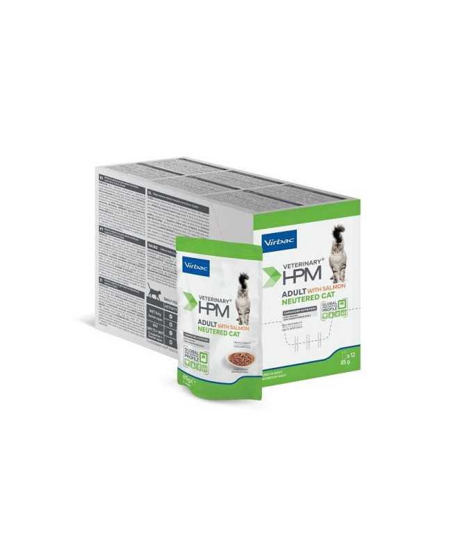 HPM FELINE ADULT WITH SALMON NEUTERED GRAVY 12X85G