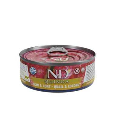 N&D QUINOA CAT SKIN COAT CODORNIZ 24X80G